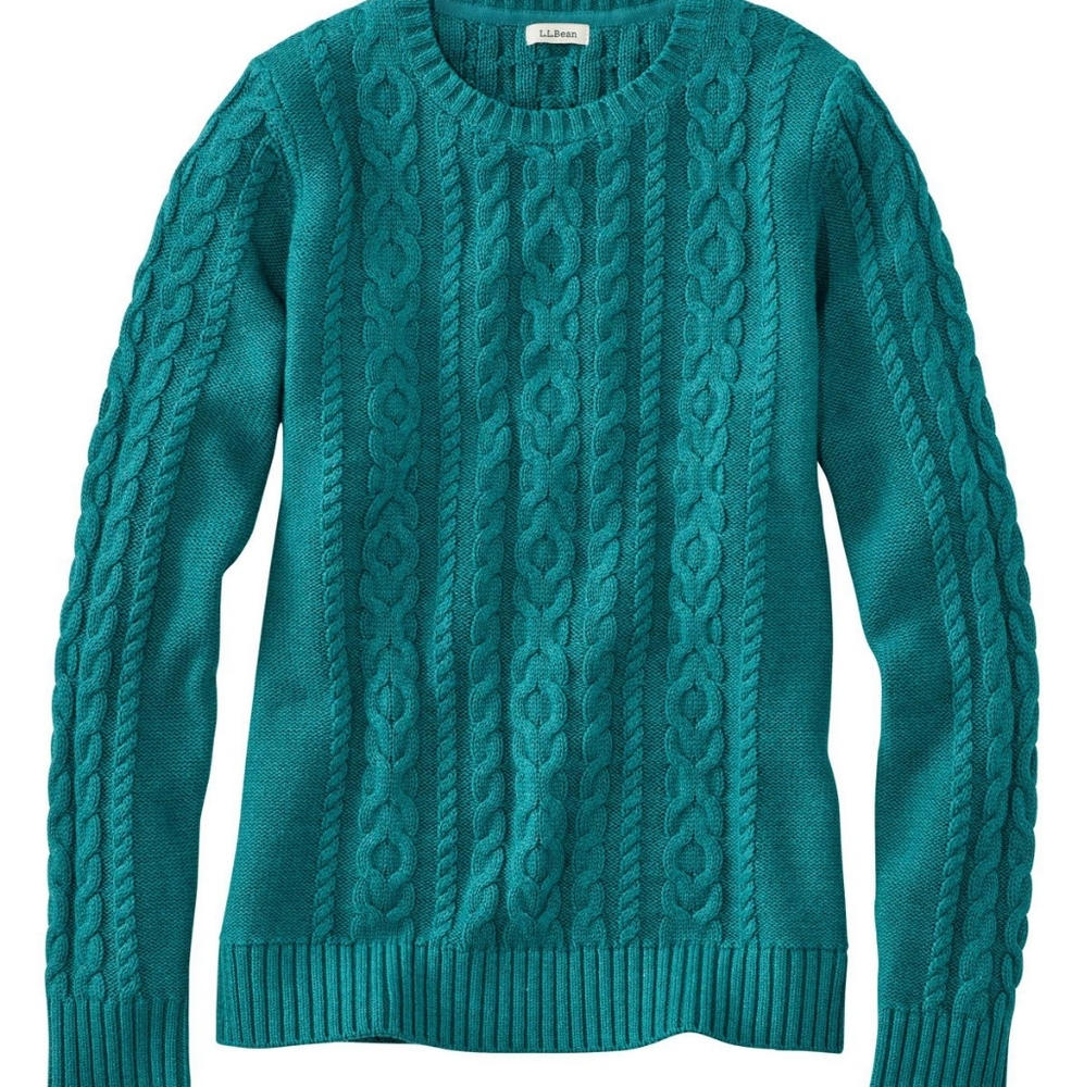 Mixed Crewneck Cable Sweater